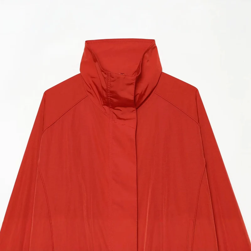 Damen Leichter Technical Windbreaker‑Blouson mit hohem Stehkragen, verdecktem Reißverschluss und elastischem Saum Drune
