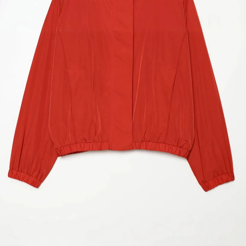 Damen Leichter Technical Windbreaker‑Blouson mit hohem Stehkragen, verdecktem Reißverschluss und elastischem Saum Drune