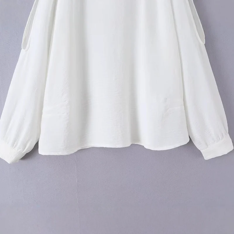 Damen Leichte Oversize-Bluse mit Cut-Out-Ärmeln und Rundhalsausschnitt Drune