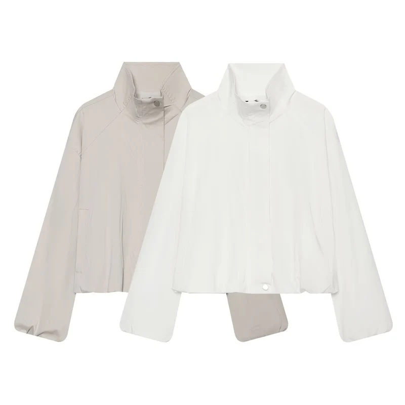 Damen Leichte Kurzjacke mit Stehkragen und Raglanärmeln Drune