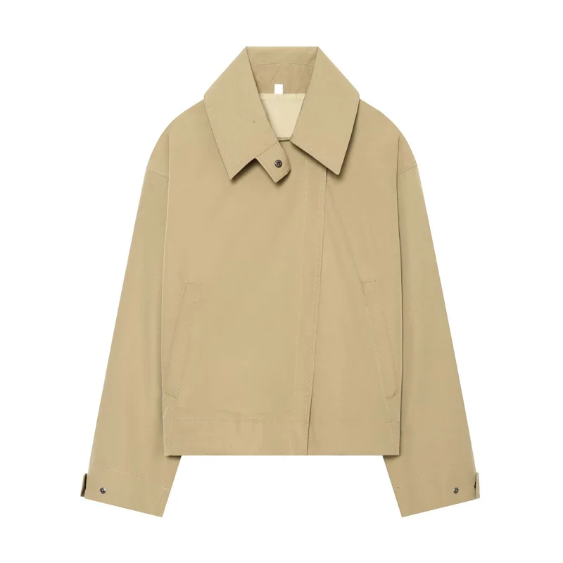 Damen Kurzjacke mit Oversize-Kragen und verstellbaren Manschetten Drune