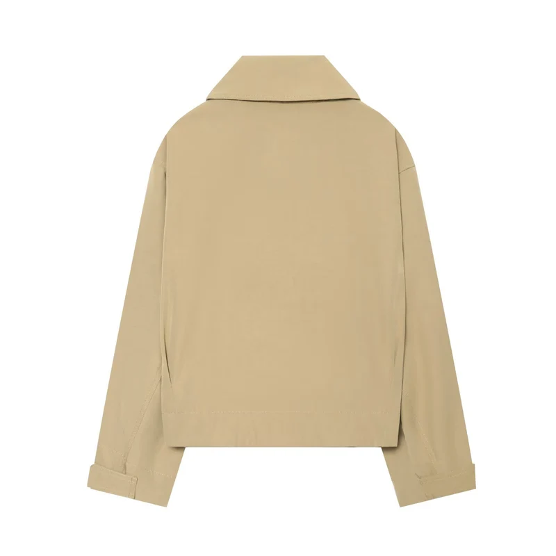 Damen Kurzjacke mit Oversize-Kragen und verstellbaren Manschetten Drune