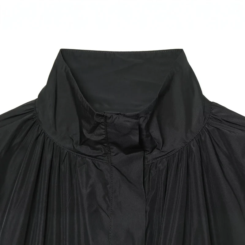 Damen Oversize Regenblouson im Cocoon‑Schnitt mit hohem Stehkragen und elastischem Saum Drune