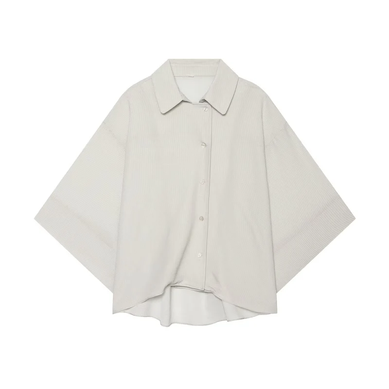 Damen Oversize-Bluse mit kastigem Schnitt und kurzen Fledermausärmeln Drune