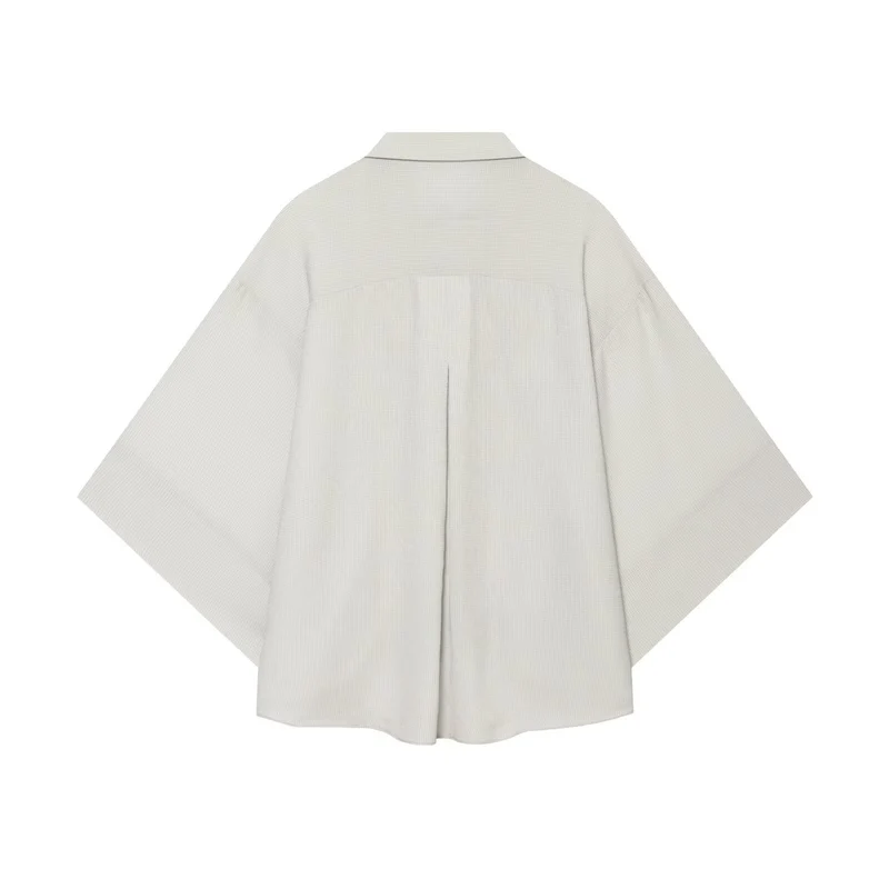 Damen Oversize-Bluse mit kastigem Schnitt und kurzen Fledermausärmeln Drune