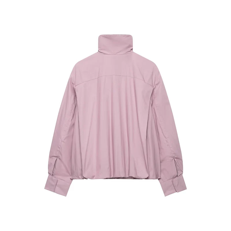 Damen Leichter Cropped Windblouson mit hohem Stehkragen und weitem Raglanärmel Drune