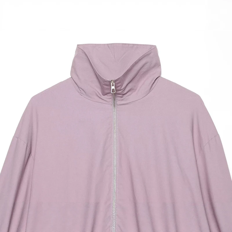 Damen Leichter Cropped Blouson mit hohem Stehkragen und elastischem Saum Drune