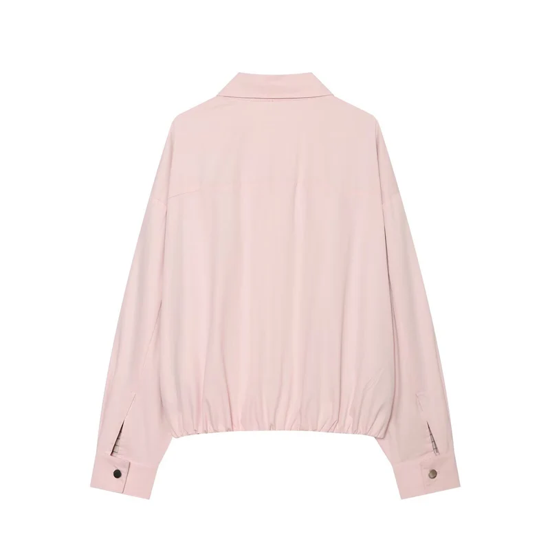 Damen Leichter Cropped‑Blouson mit Hemdkragen, verdecktem Reißverschluss und elastischem Saum Drune