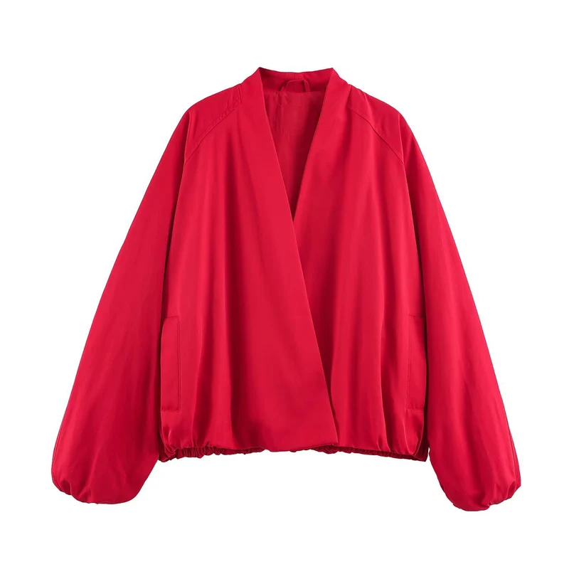 Damen Leichte Oversize-Blousonjacke mit offenem Kimonoausschnitt Drune