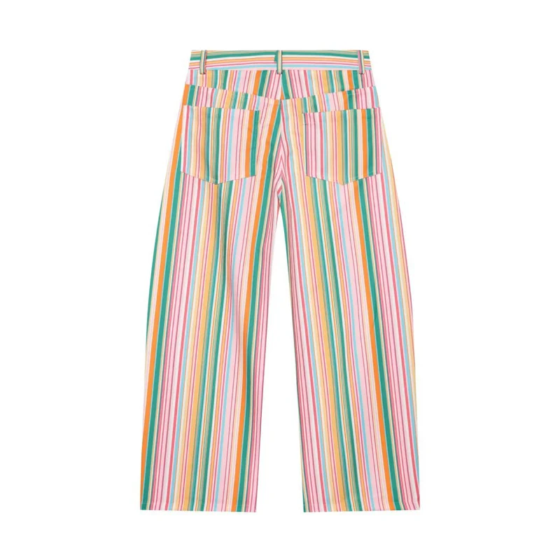 Damen Leicht fallende Palazzo-Hose mit hoher Taille und seitlichen Eingrifftaschen Drune