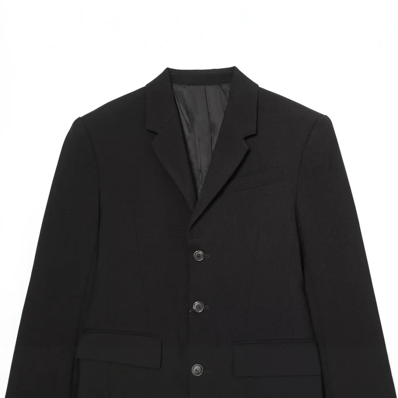 Damen Langer Blazer mit Reverskragen, tailliertem Schnitt und drei Knöpfen Drune
