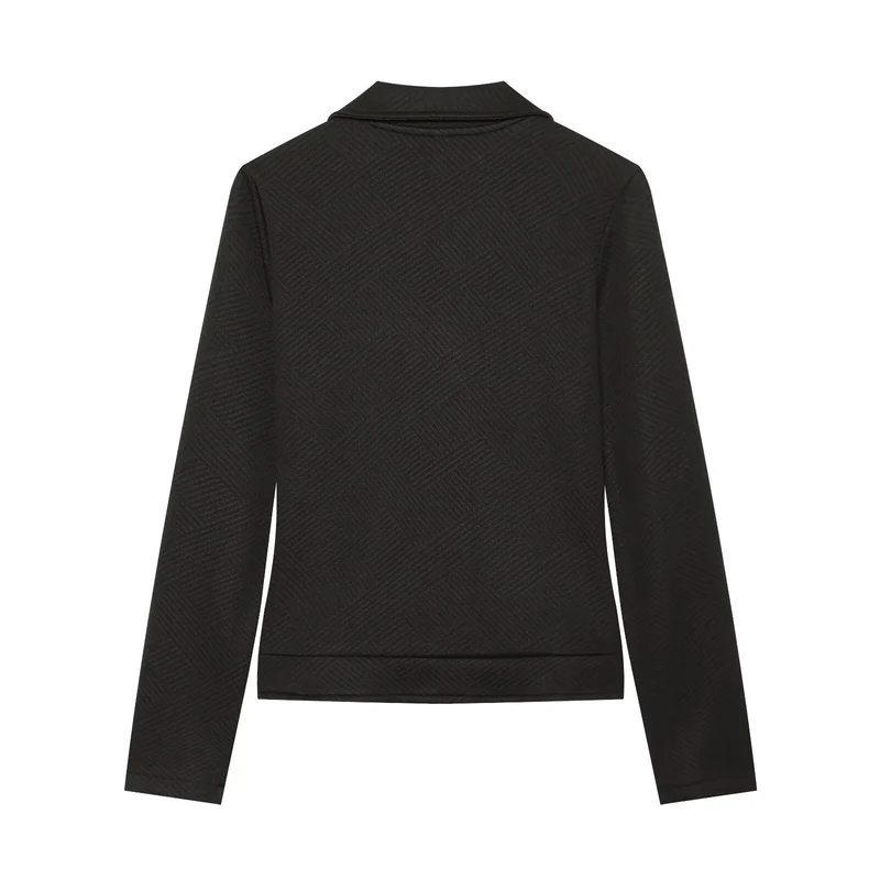 Damen Kurzjacke im Bikerstil mit asymmetrischem Reißverschluss und strukturierter Webstruktur Drune