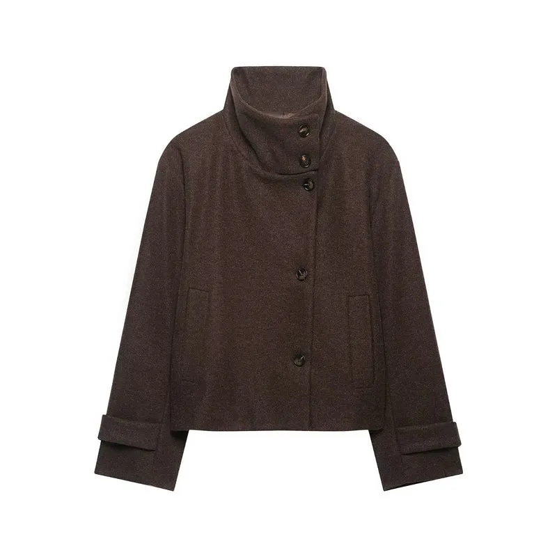Damen Kurzjacke aus Wollmix mit hohem Stehkragen Drune