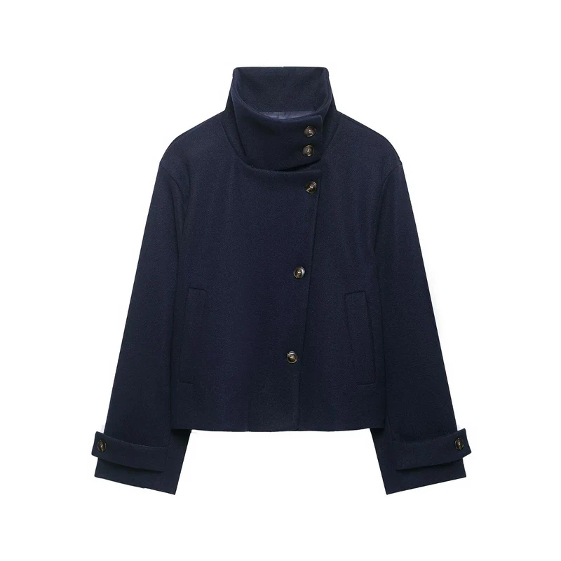 Damen Kurzjacke aus Wollmix mit hohem Stehkragen Drune