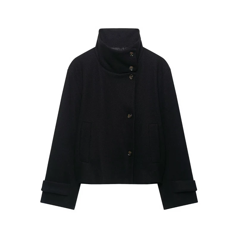 Damen Kurzjacke aus Wollmix mit hohem Stehkragen Drune