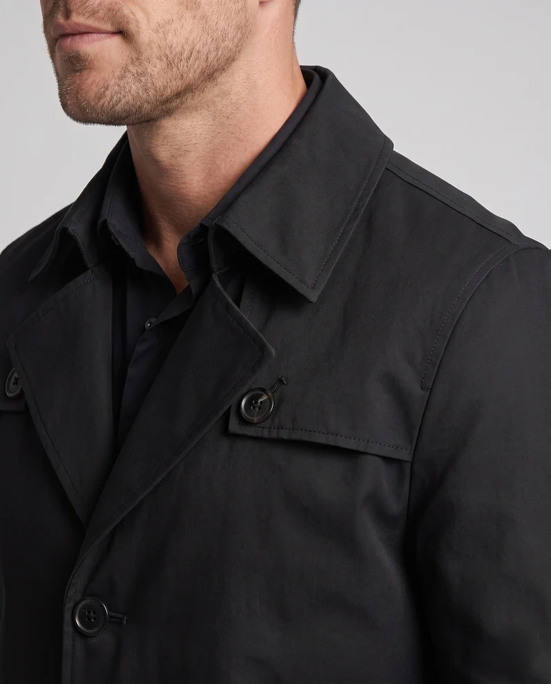 Herren gefütterter Trenchcoat mit wärmendem Fleece-Futter und taillierter Passform