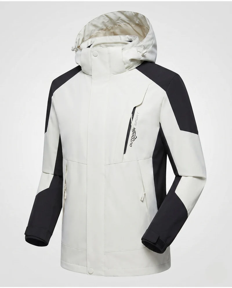 Herren Softshell Outdoorjacke mit verstellbarer Kapuze, wind- und wasserabweisend, verstärkte Einsätze