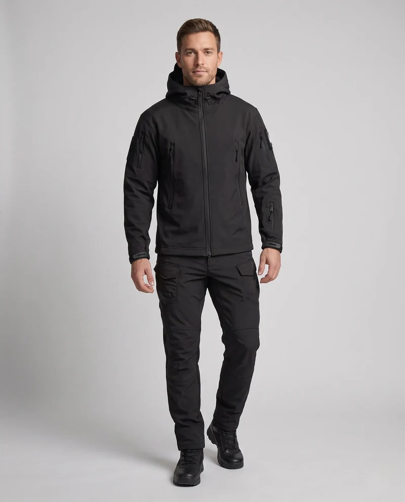 Herren Tactical Softshell Set mit Multifunktionsausstattung und thermischer Innenauskleidung