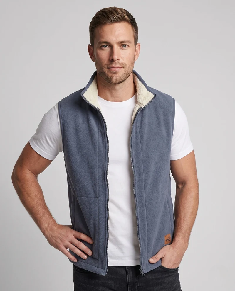 Herren Thermo Fleece Weste mit extra weichem Sherpa-Futter und Stehkragen