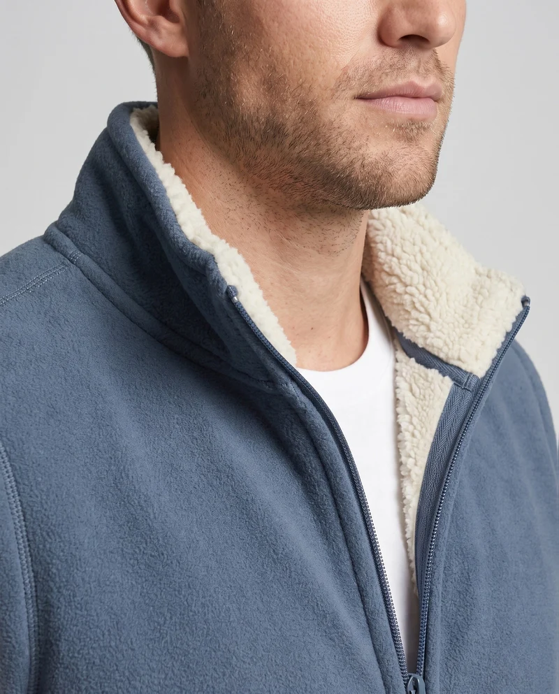 Herren Thermo Fleece Weste mit extra weichem Sherpa-Futter und Stehkragen