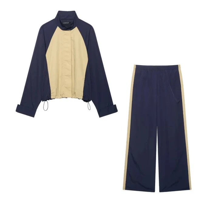 Damen Zweiteiliges Set mit lockerem Hemd und gerade geschnittener Highwaist‑Hose Drune