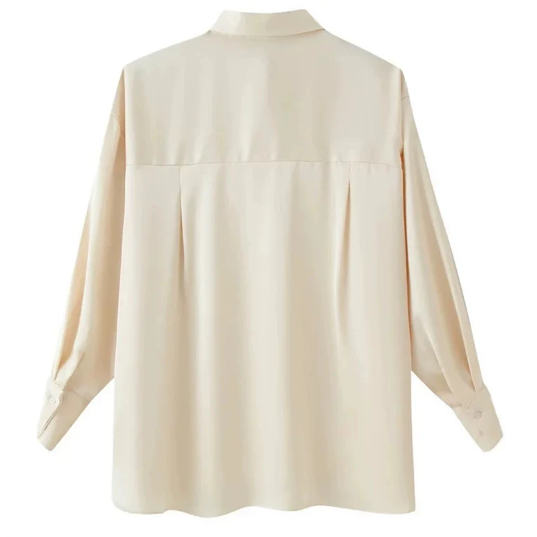 Damen Zweiteiliges seidig‑fließendes Lounge‑Set mit Oversize‑Hemd und hochtaillierter Hose mit weitem Bein Drune