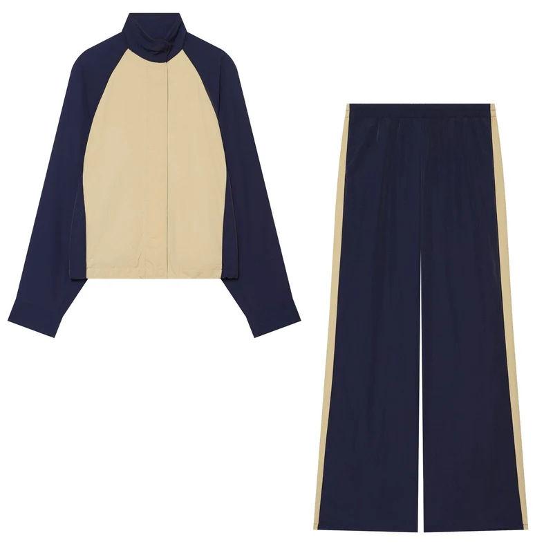 Damen Weite Trackpants mit elastischem Bund und kontrastfarbigen Seitenstreifen Drune