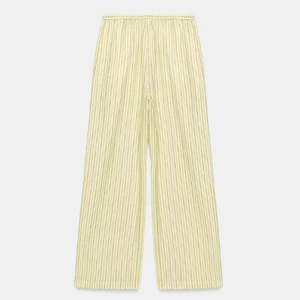 Damen Weite plissierte Loungehose mit elastischem Bund Drune