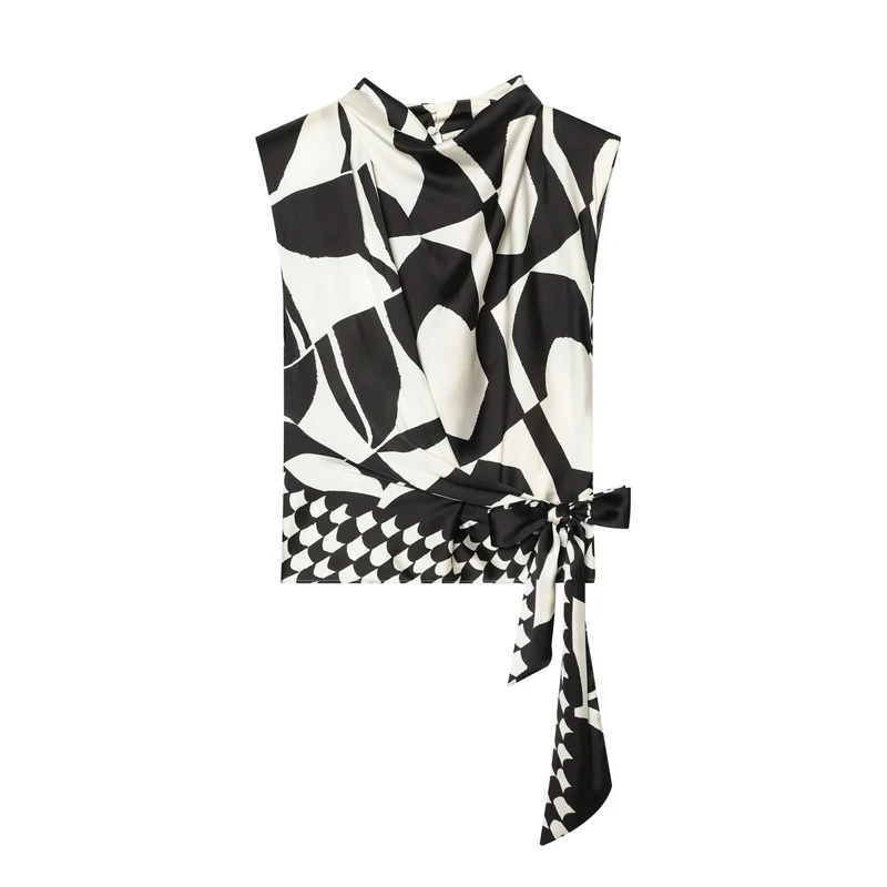 Damen Weite Palazzohose mit grafischem Allover‑Print und hoher Bundpassform Drune