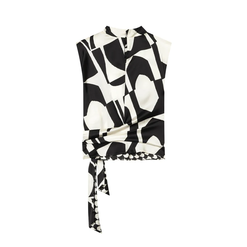 Damen Weite Palazzohose mit grafischem Allover‑Print und hoher Bundpassform Drune