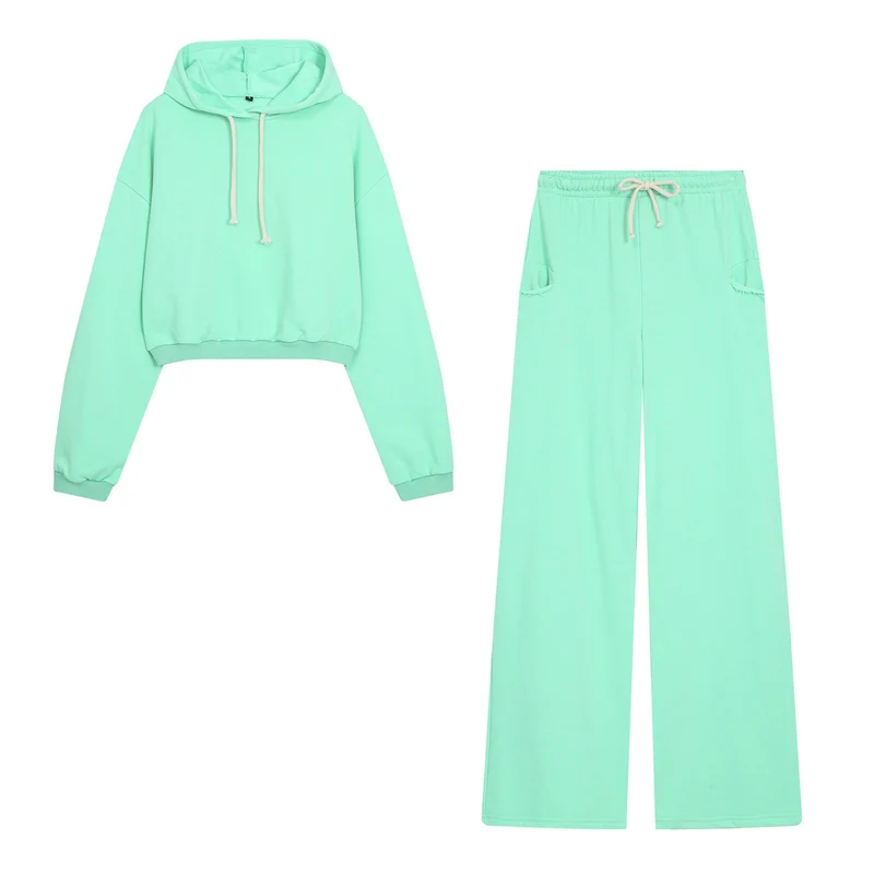 Damen Weite Jersey‑Loungehose mit Gummibund, Kordelzug und Fransen‑Taschen Drune