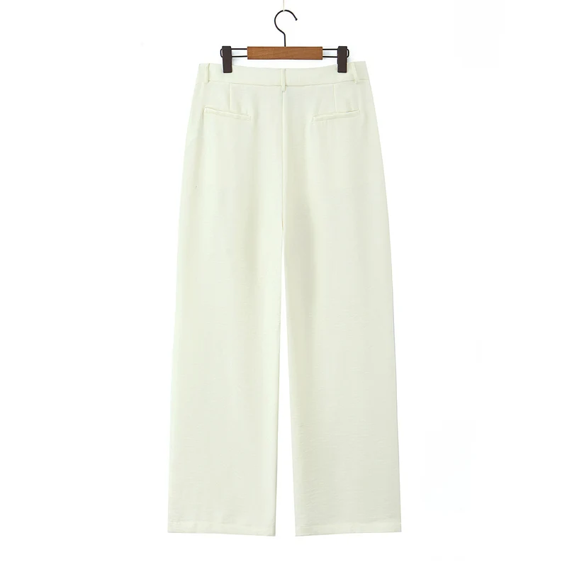 Damen Weite High‑Waist Palazzohose mit vertikalem Streifenmuster und elastischem Bund Drune