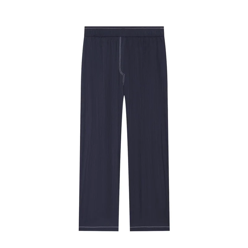 Damen Weite Culotte-Hose mit elastischem Bund und kontrastierender Ziernaht Drune