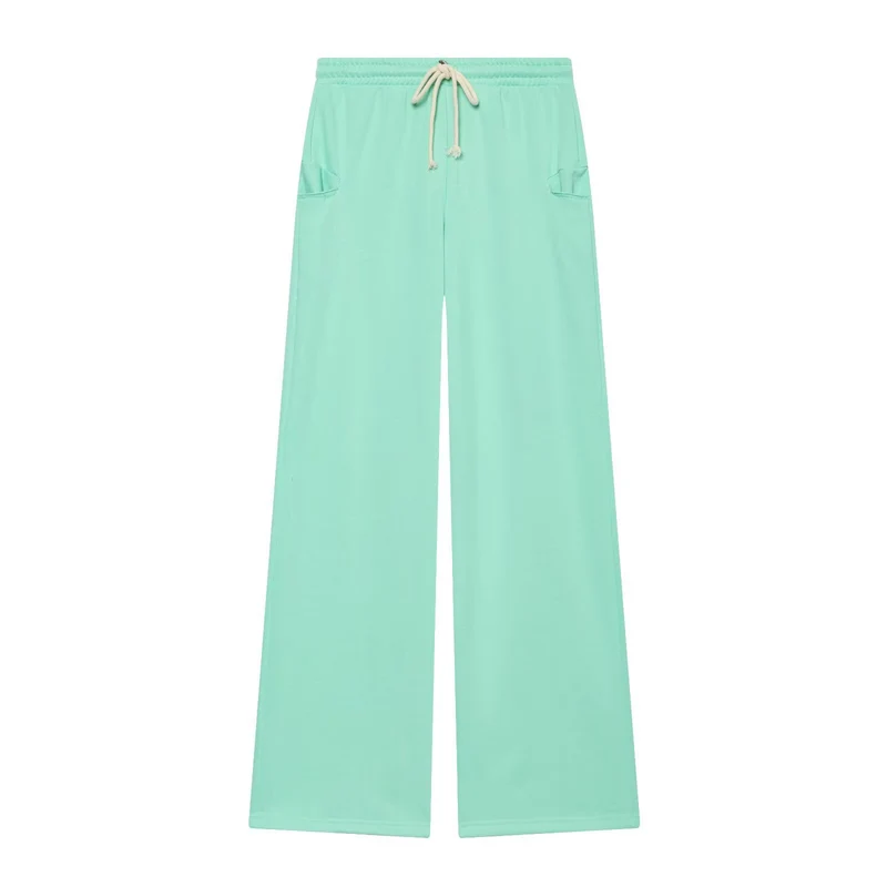 Damen Weit geschnittene Jersey-Hose mit elastischem Bund, Kordelzug und aufgesetzten Taschen Drune