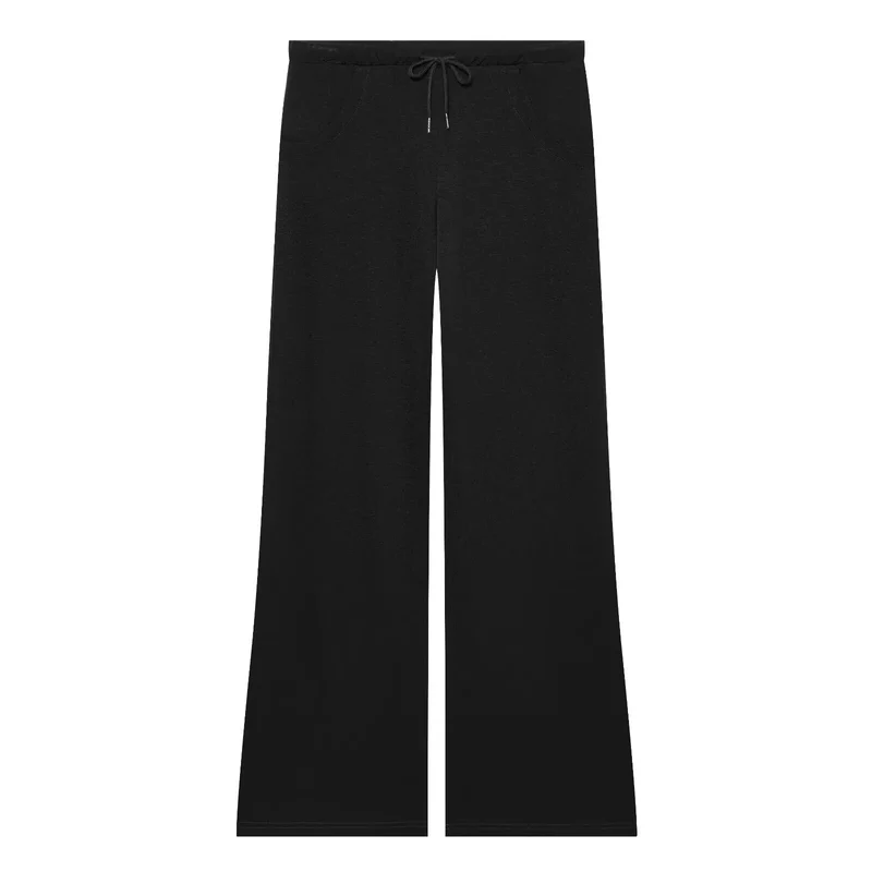 Damen Weit geschnittene High‑Waist Loungehose mit Kordelzug und Eingrifftaschen Drune