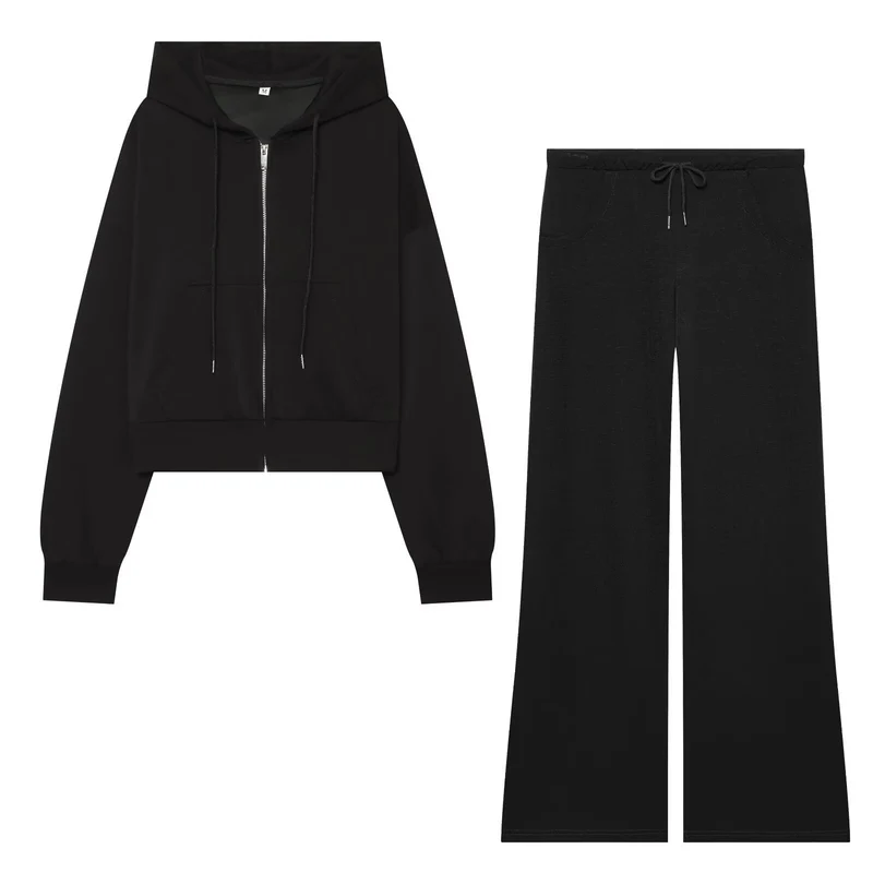 Damen Weit geschnittene High‑Waist Loungehose mit Kordelzug und Eingrifftaschen Drune