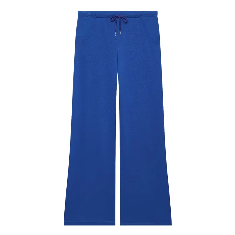 Damen Weit geschnittene High‑Waist Loungehose mit Kordelzug und Eingrifftaschen Drune