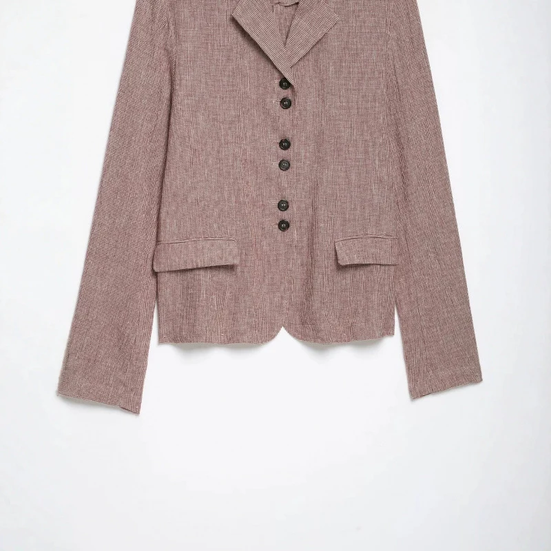 Damen taillierter Hemdblazer aus strukturierter Baumwollmischung mit Knopfleiste Drune
