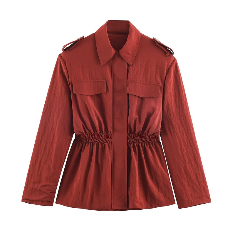 Damen Taillierte Fieldjacke mit Kordelzug und Schulterklappen Drune