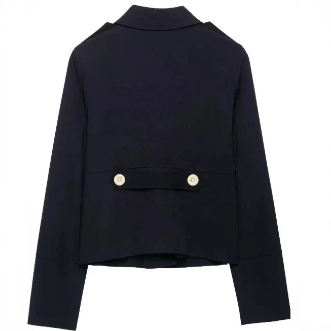 Damen Taillierte Cropped‑Fieldjacke im Blousonstil mit Schulterklappen und aufgesetzten Pattentaschen Drune