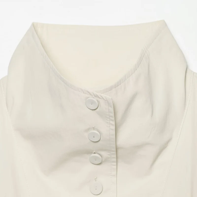 Damen Cropped-Blouson mit hohem Stehkragen, durchgehender Knopfleiste und Ballonärmeln Drune