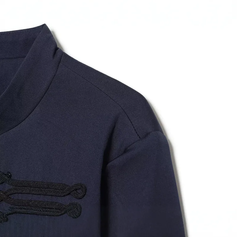 Damen Cropped-Blouson im militärischen Stil mit Zierkordeln und Stehkragen Drune
