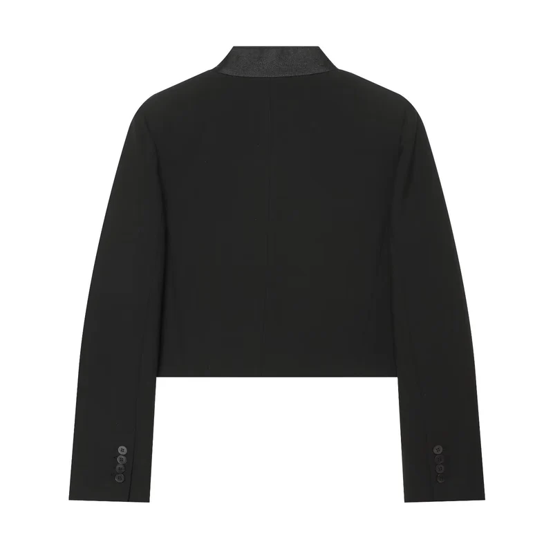 Damen Cropped‑Blazerjacke im Boxy‑Schnitt mit kurzem Stehkragen Drune