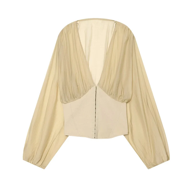Damen Cape-Bolero mit Korsettbund und voluminösen Ballonärmeln Drune