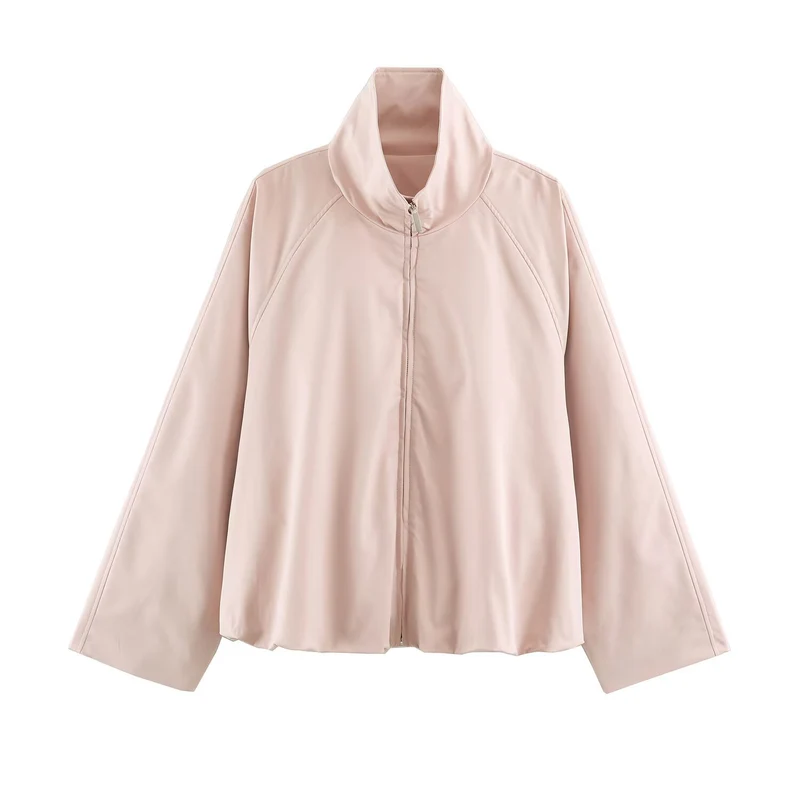 Damen Boxy Kurzblouson mit hohem Stehkragen und Reißverschluss Drune