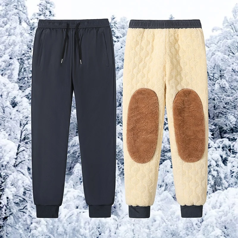 Herren Gefütterte Thermo-Softshell-Joggpant mit Teddyfutter & Kordelbund Drune