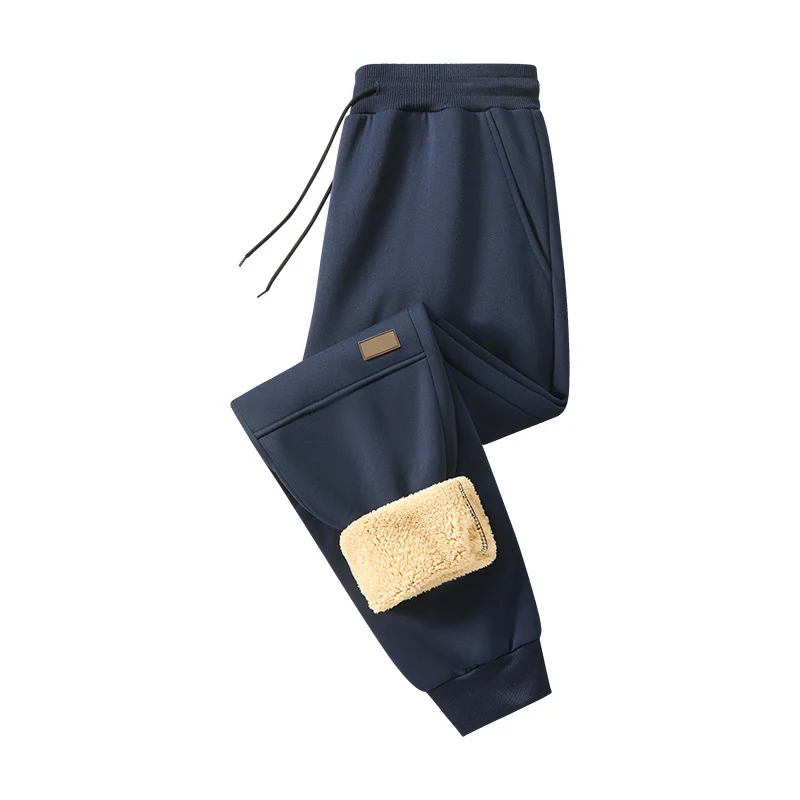 Herren Gefütterte Teddy-Fleece-Jogginghose mit elastischem Kordelbund & konischem Bein Drune