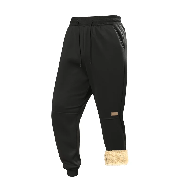 Herren Gefütterte Teddy-Fleece-Jogginghose mit elastischem Kordelbund & konischem Bein Drune
