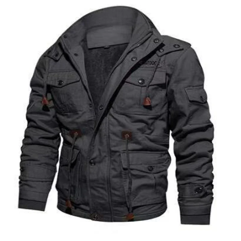 Herren Gefütterte Fieldjacke im Utility-Look mit Teddyfutter und Mehrfachtaschen Drune