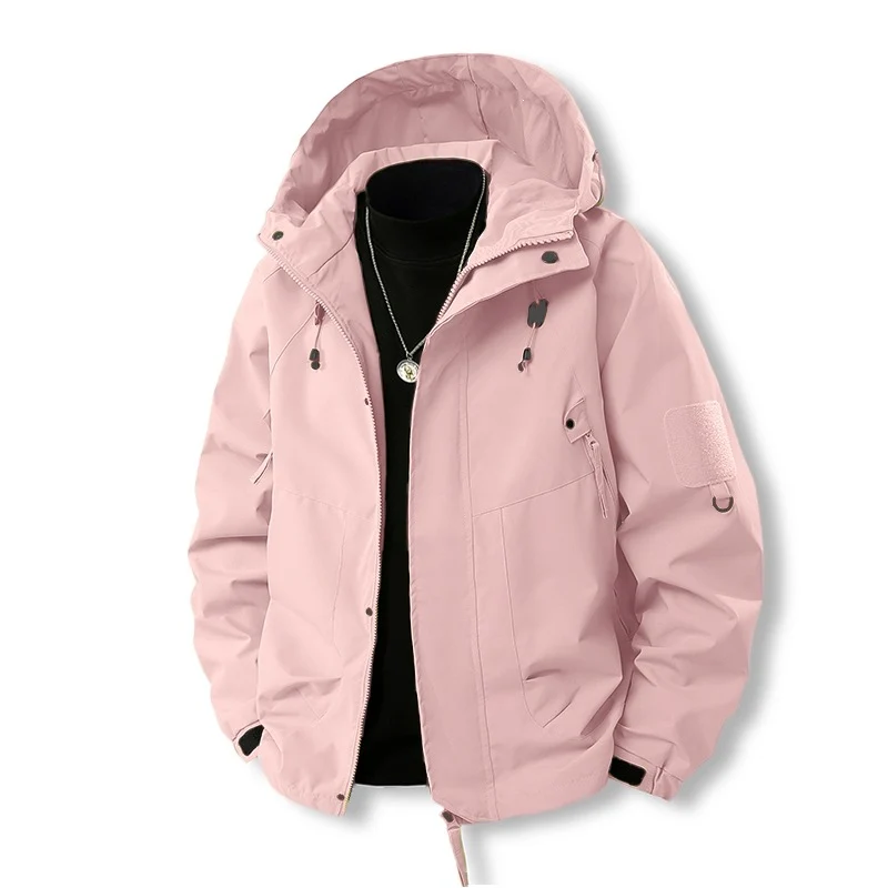 Herren Funktionale Kapuzen‑Übergangsjacke mit wasserabweisender Hülle, Utility‑Taschen & verstellbarem Saum Drune